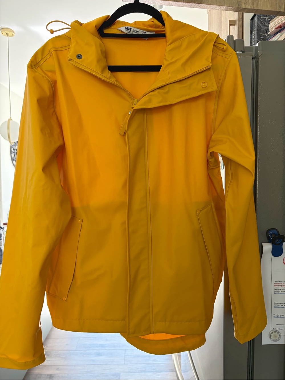 Helly Hansen Men’s Bright Yellow Waterproof Hooded Raincoat
